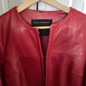 Tara Jarmon Red Leather Jacket